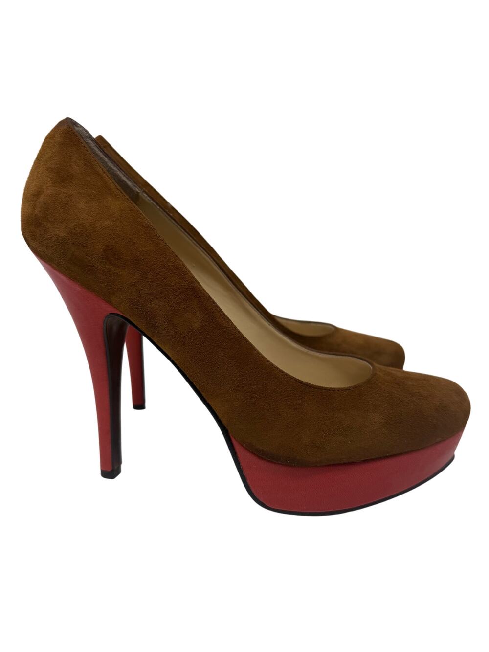 Brown Suede Platform High Heel Pumps Enzo Angiolini Easmiles Womens 6.5